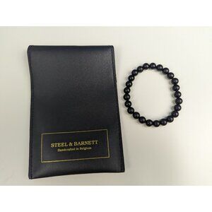 Unbranded Black Bead Bracelet in a Steel & Barnett Pouch